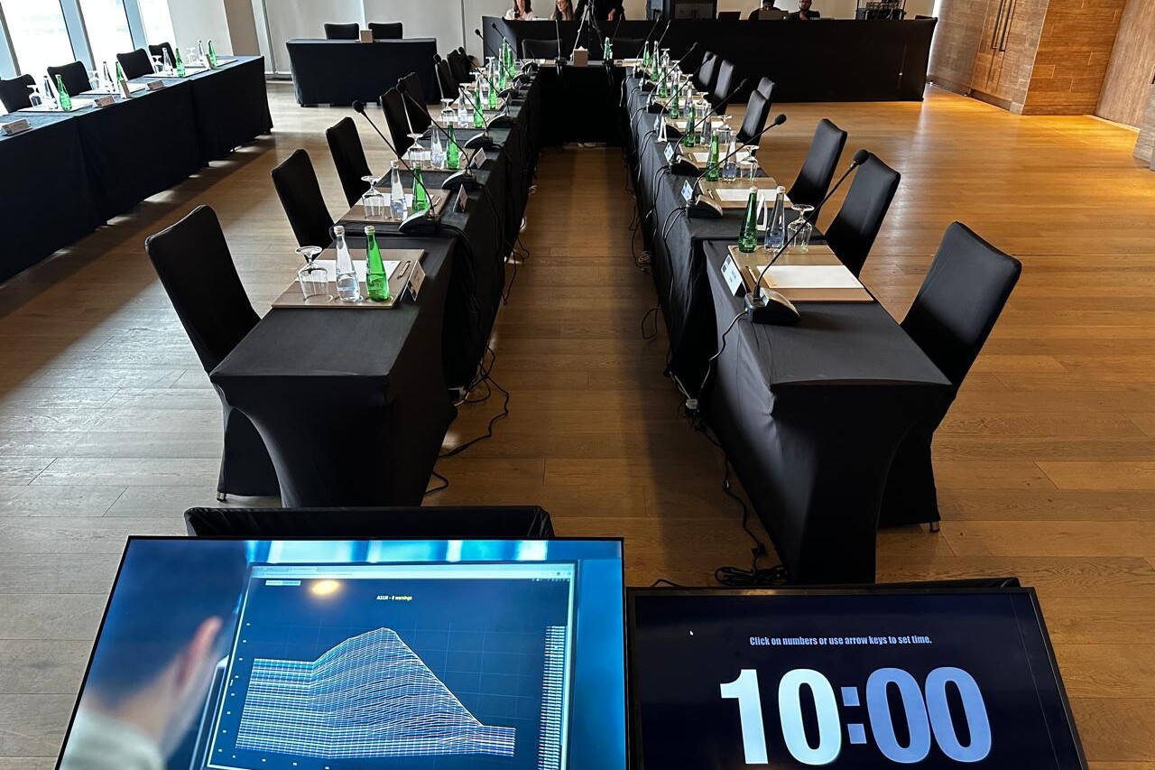 AV setup corporate event hybrid solution_pangea events